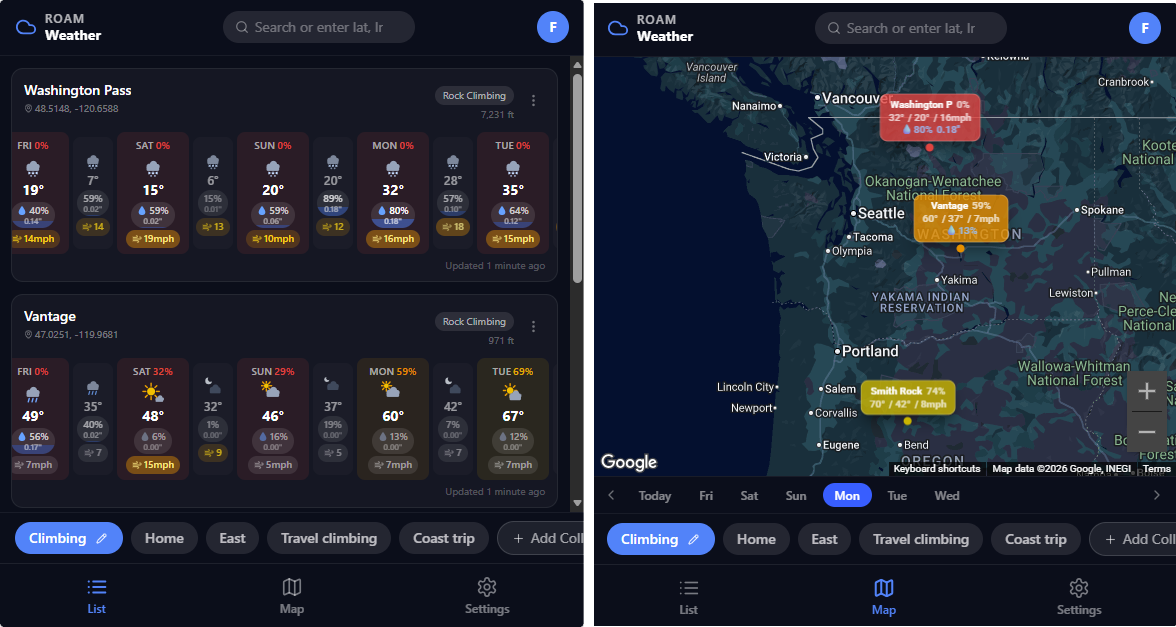 Roam Weather screenshots