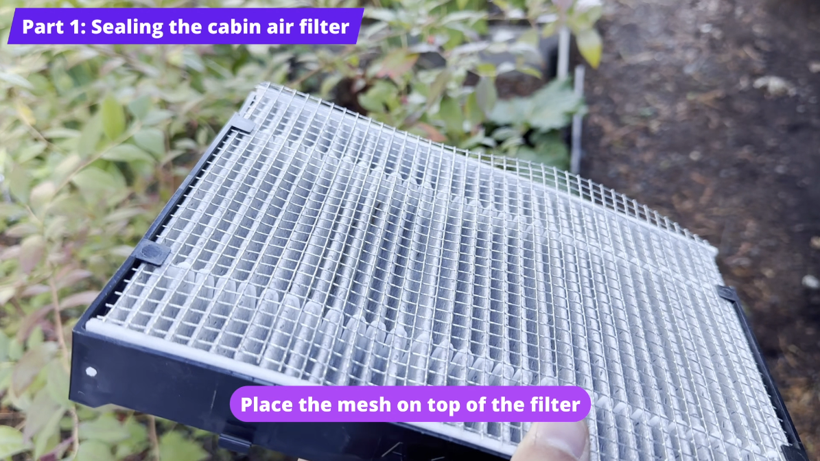Cabin air filter with hardware cloth